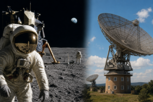 Escena respaldada [nasa_selected_parkes_signal_for_remainder_due_to_superior_quality]: When NASA switched to Parkes' received pictures they were judged of superior quality, so NASA remained with the Parkes signal for the rest of the two-hour moonwalk broadcast. para el artículo En directo desde la Luna: por qué la imagen llegó borrosa y aún así nos pareció milagro