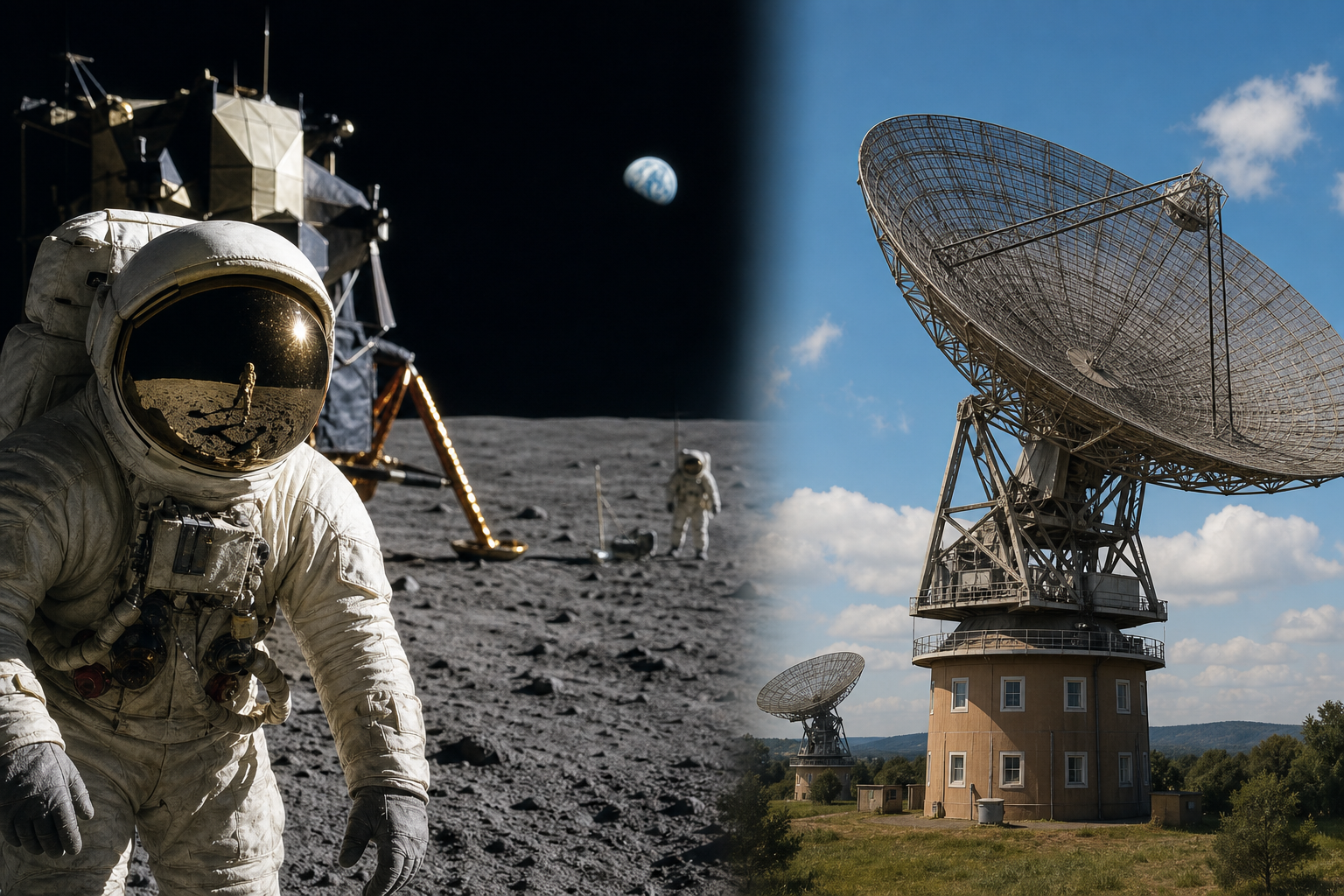 Escena respaldada [nasa_selected_parkes_signal_for_remainder_due_to_superior_quality]: When NASA switched to Parkes' received pictures they were judged of superior quality, so NASA remained with the Parkes signal for the rest of the two-hour moonwalk broadcast. para el artículo En directo desde la Luna: por qué la imagen llegó borrosa y aún así nos pareció milagro